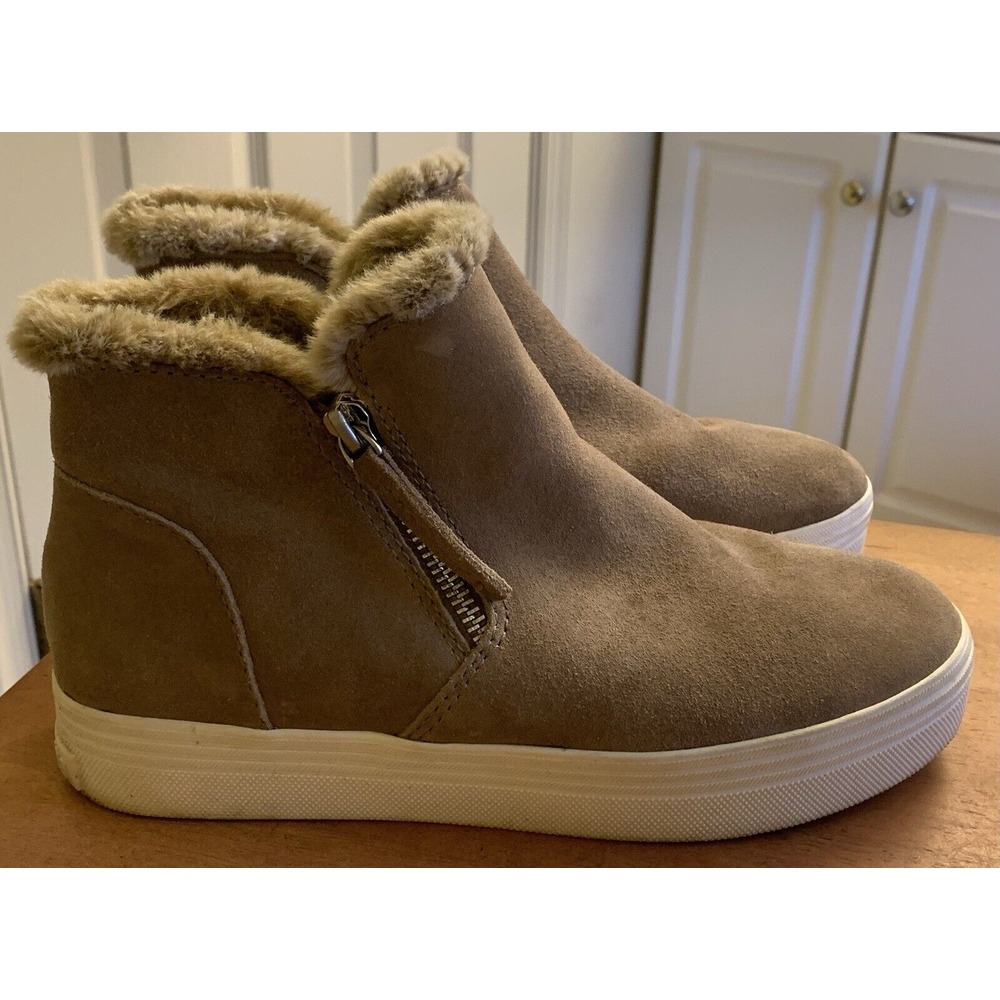 Dolce Vita Platform Sneakers Womens Size 9.5 Shoes Leather Faux Fur High Top